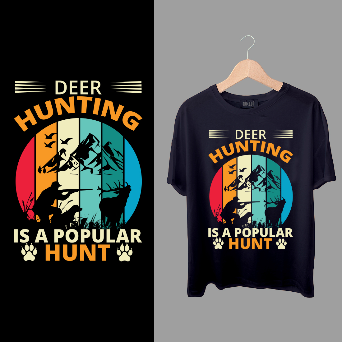 Hunting T-shart Design preview image.