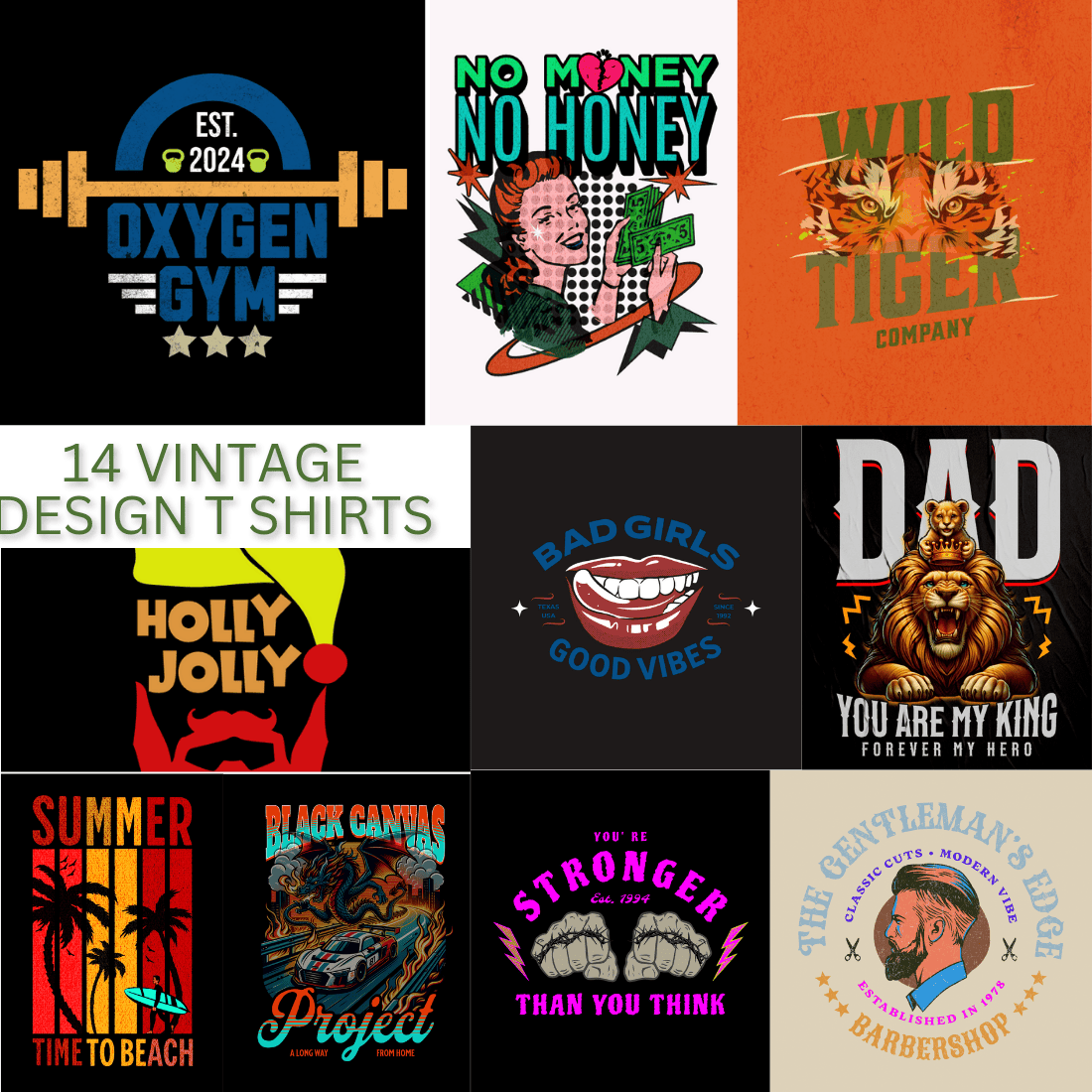 15 VINTAGE DESIGN T SHIRTS preview image.