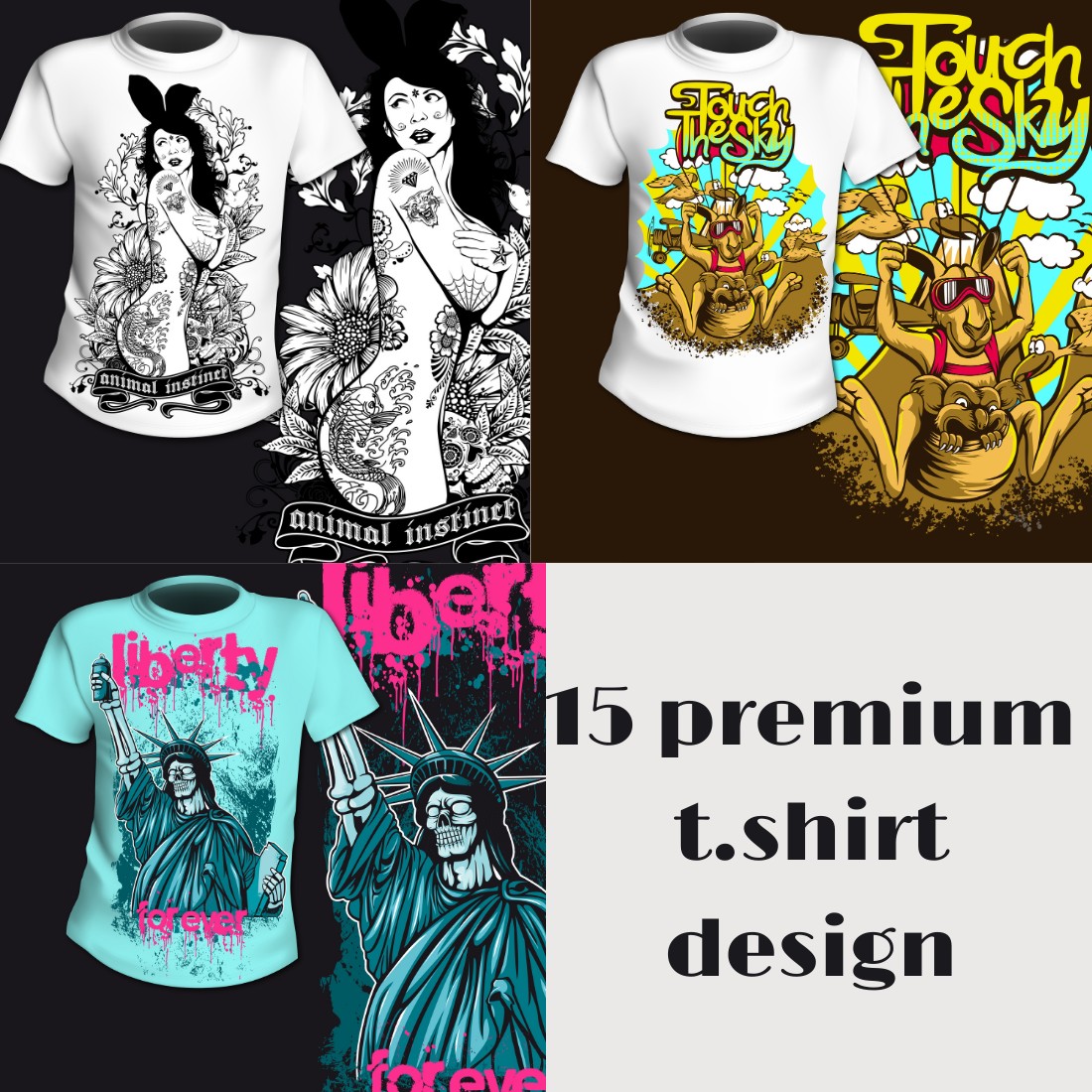 15 premium t shirt design cover image.