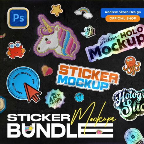 Sticker Mockups Bundle cover image.