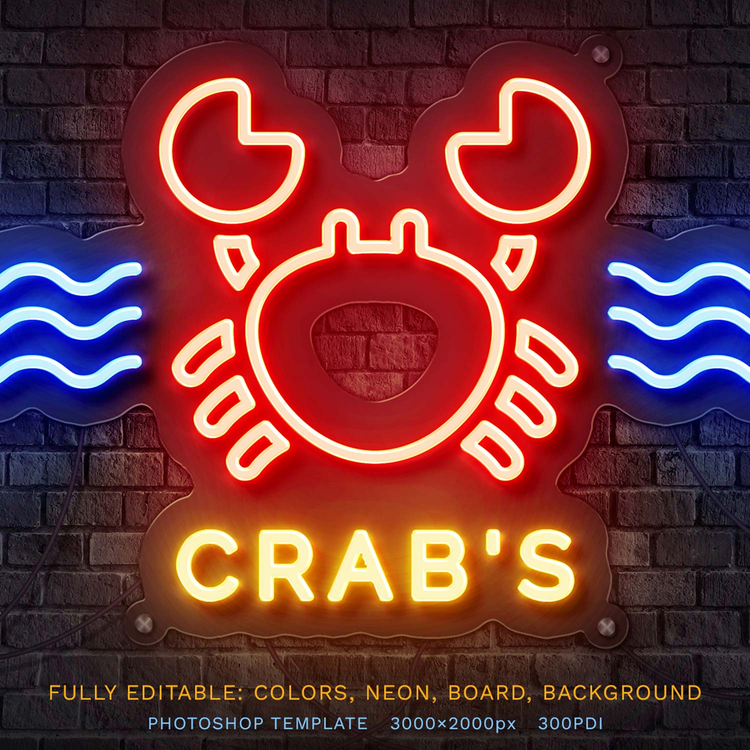 Neon Logo Photoshop Mockup cover image.