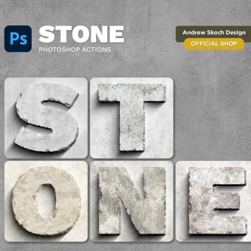 Stone Effect Photoshop Action cover image.