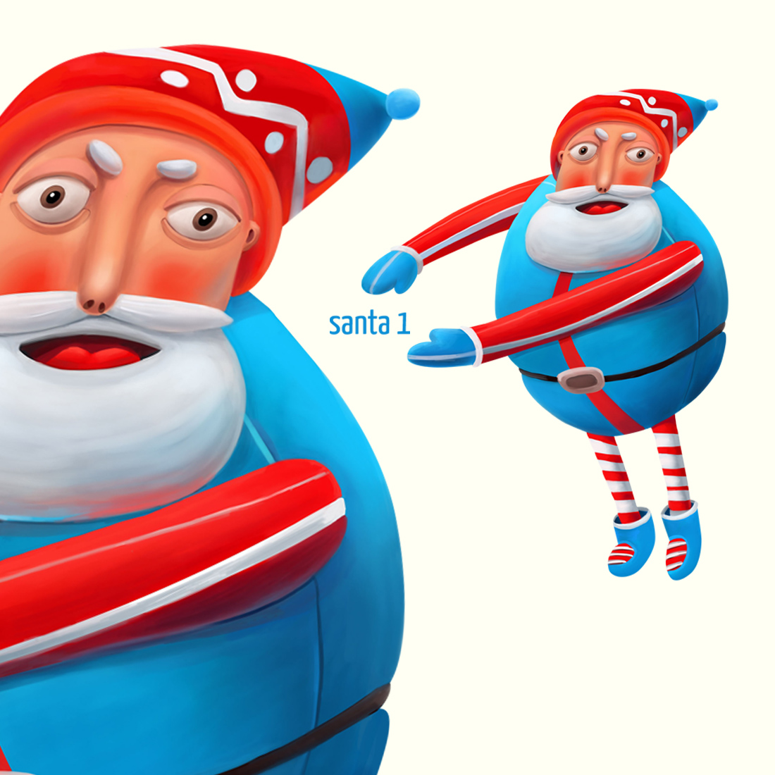 Christmas SANTA characters preview image.