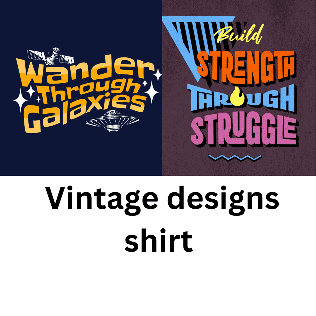 Vintage t shirts designs cover image.