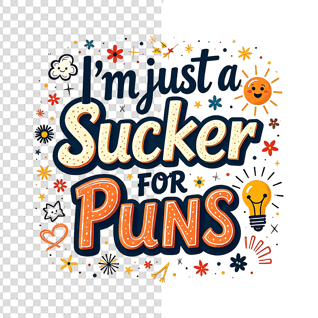 Watercolor I'm Just a Sucker for Puns T-Shirt Design Bundle preview image.