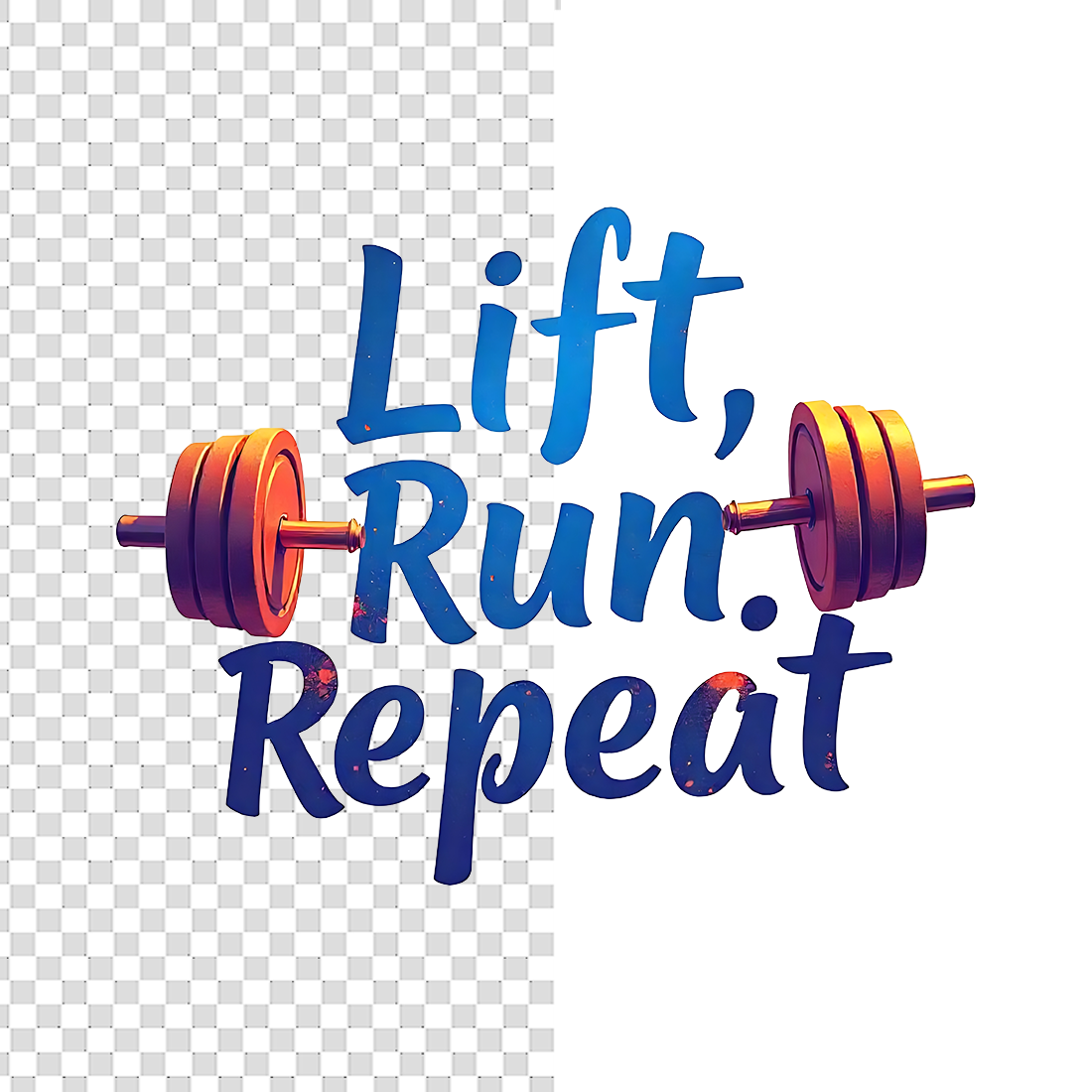 Lift Run Repeat Fitness T-Shirt Design Bundle preview image.