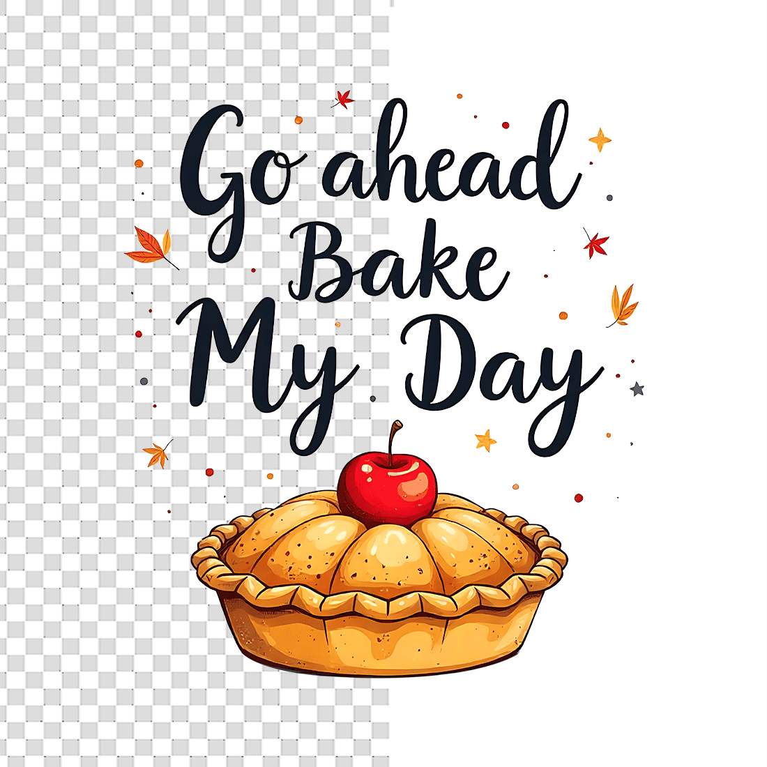 Whimsical Pie with Quote T-Shirt Design Bundle preview image.