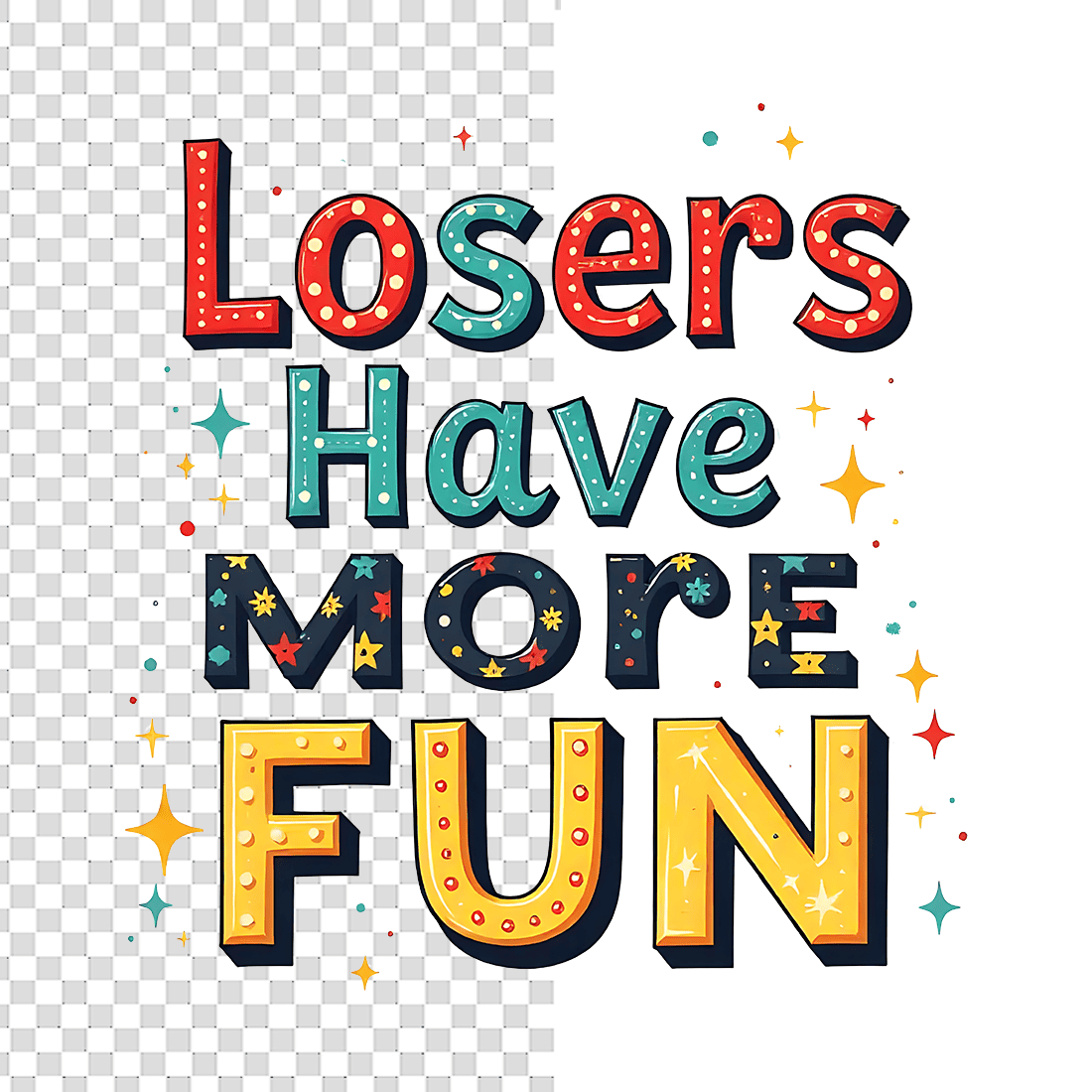 Watercolor Motivational Loser Quote T-Shirt Design Bundle preview image.