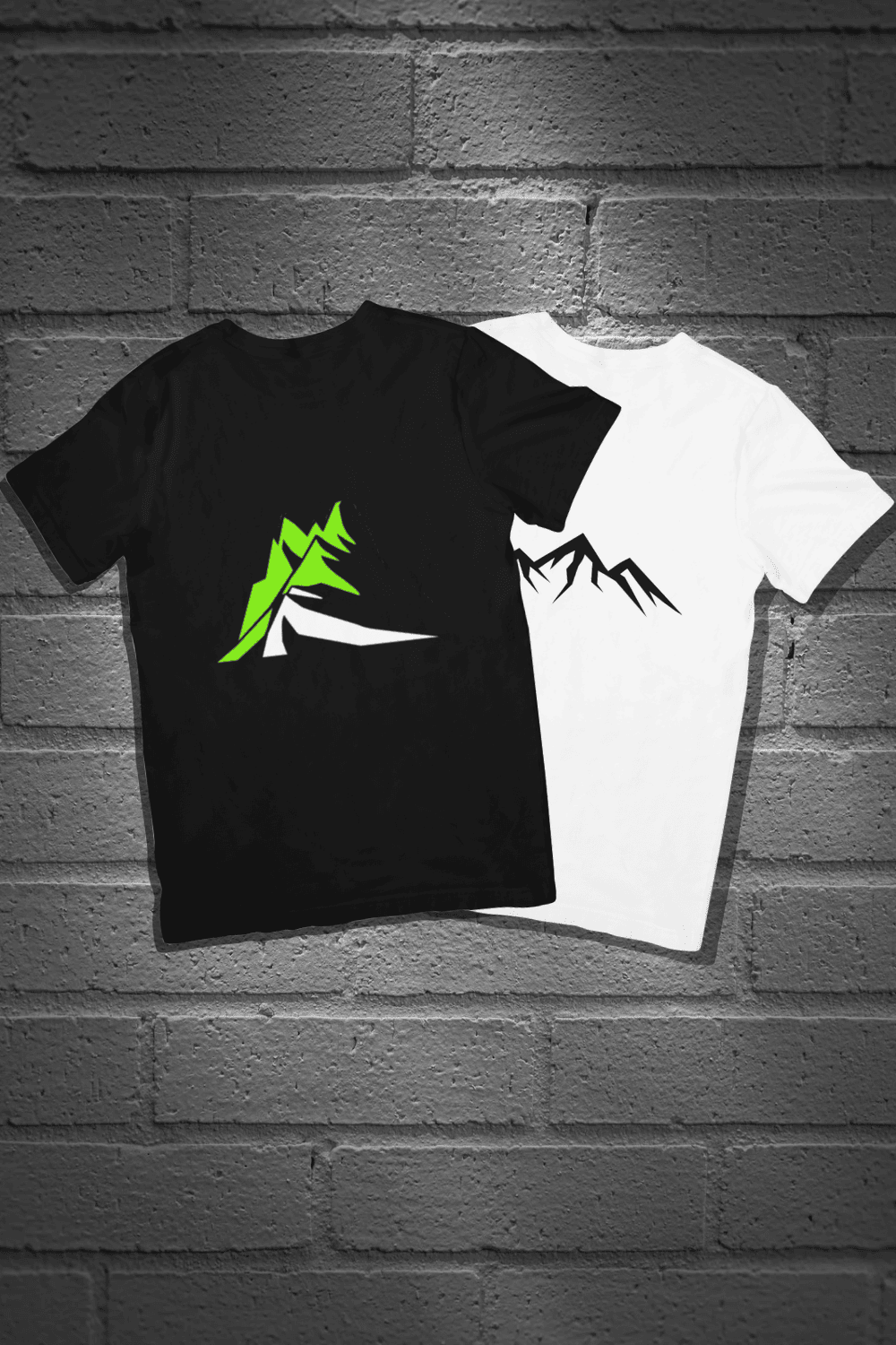 Amazing 2 Mountain design for T-shirt pinterest preview image.