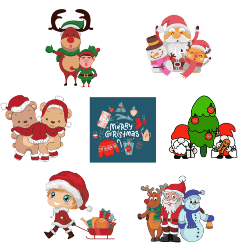 Merry Christmas graphic bundle cover image.