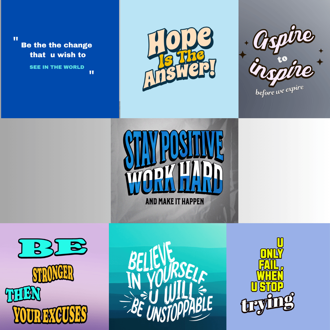 7 motivational T shirts preview image.