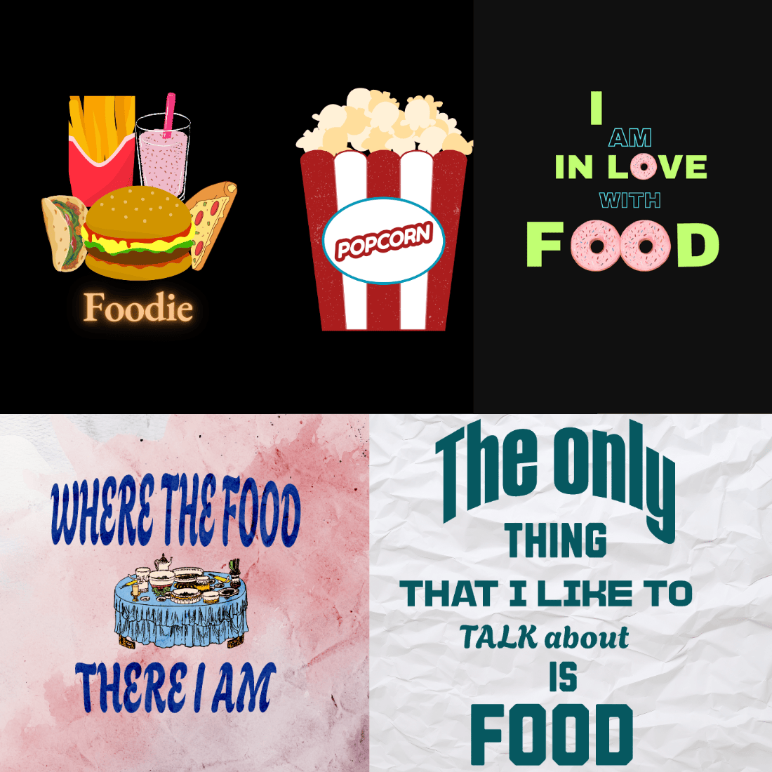 5 foodie T_ shirts preview image.