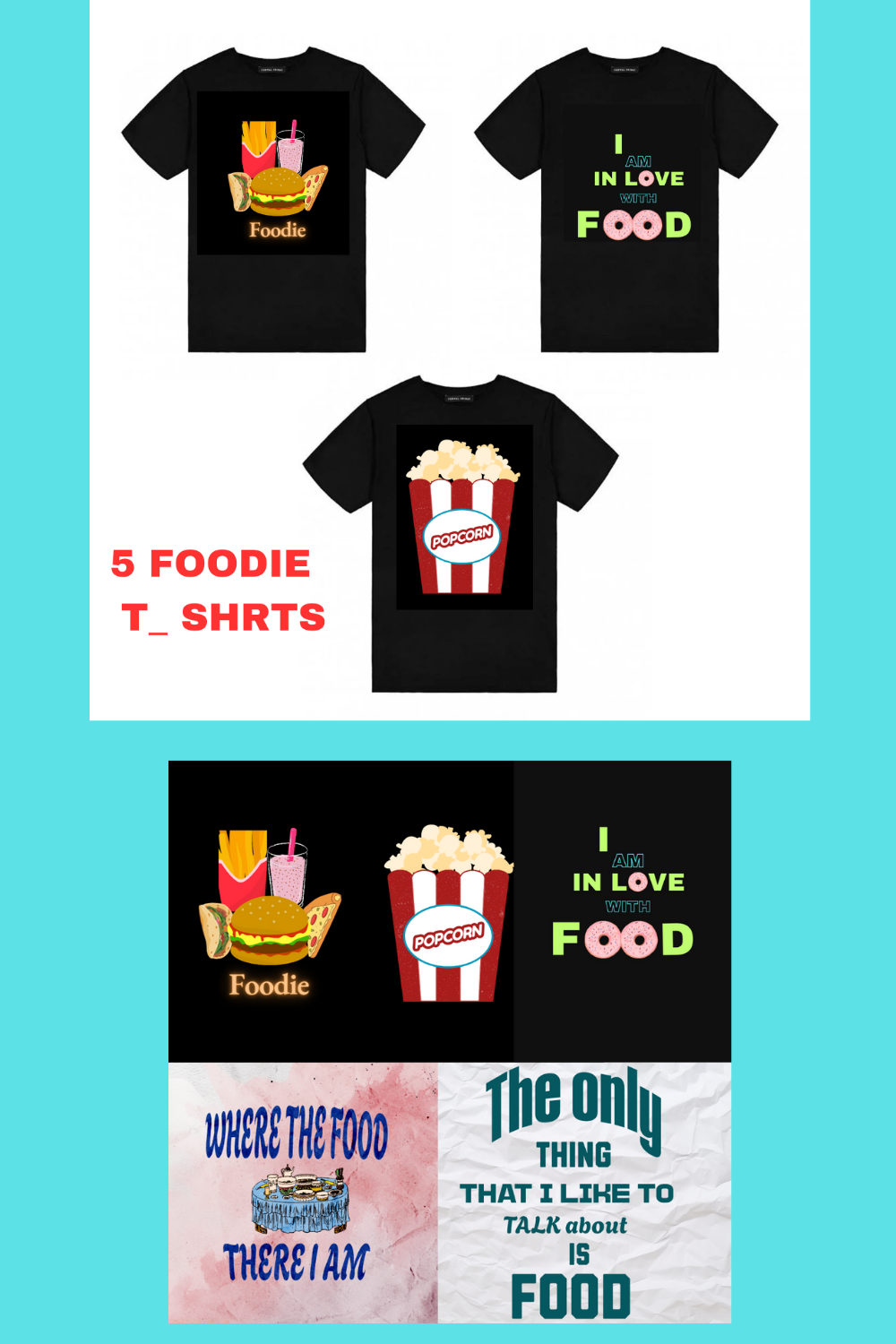 5 foodie T_ shirts pinterest preview image.