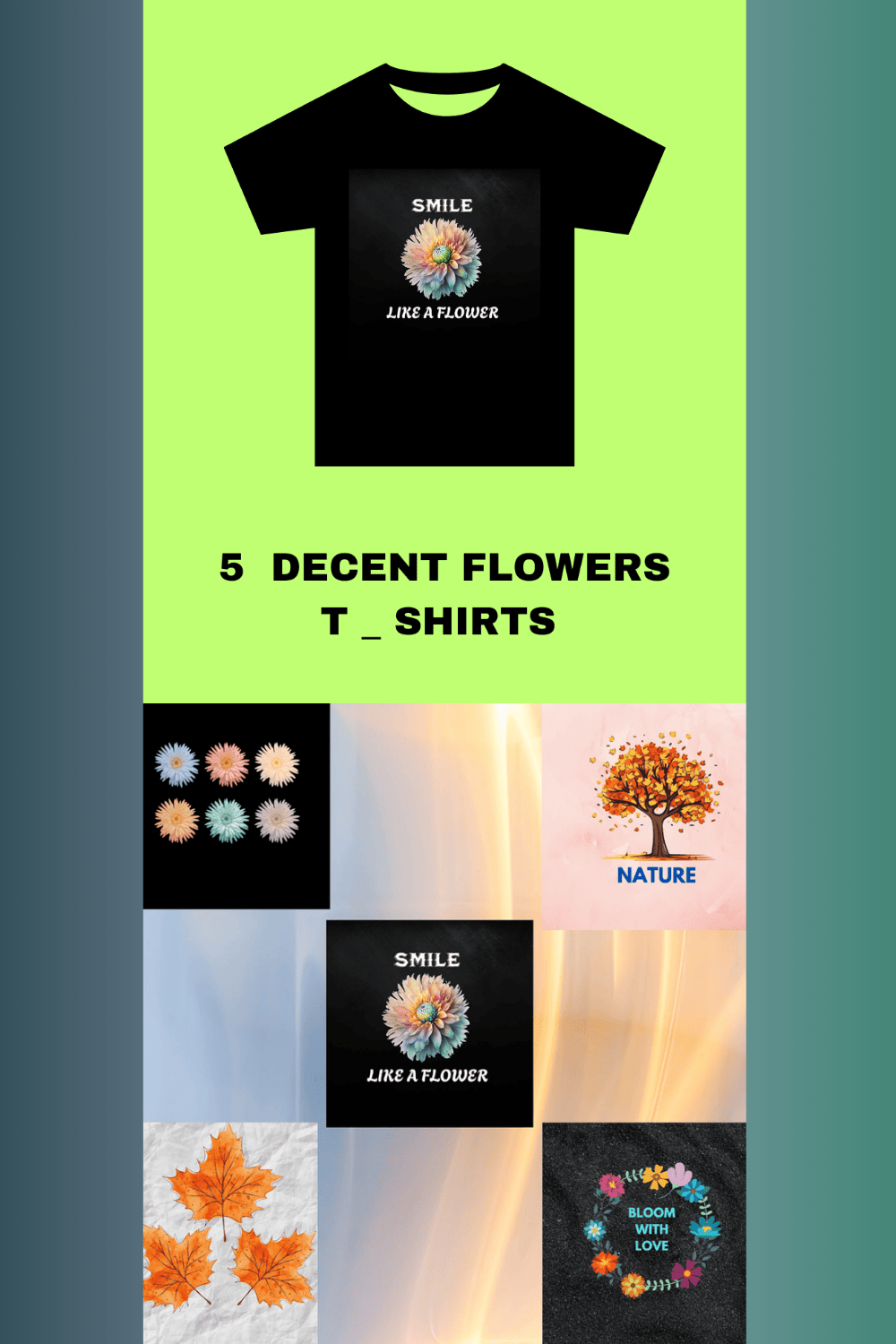 5 decent flowers T_ shirts pinterest preview image.