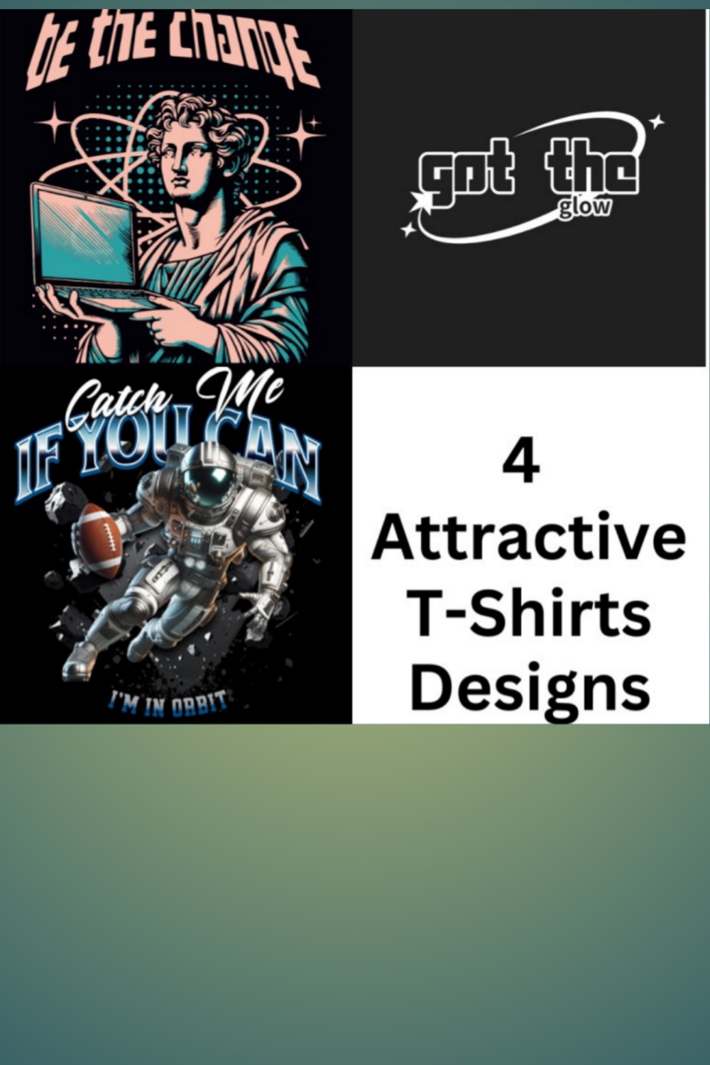 4 Bold & Stylish T-Shirt Designs for Men pinterest preview image.