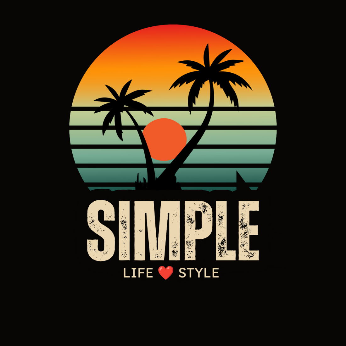 Simple life style T-shirt design preview image.