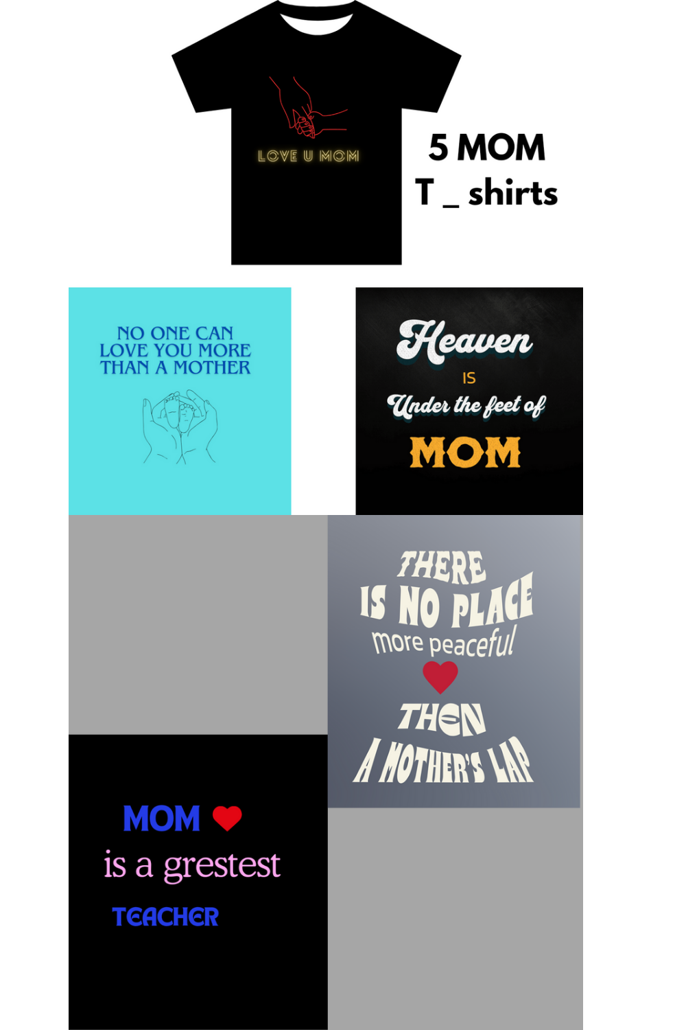 5 mom quotes T _ shirts designs pinterest preview image.