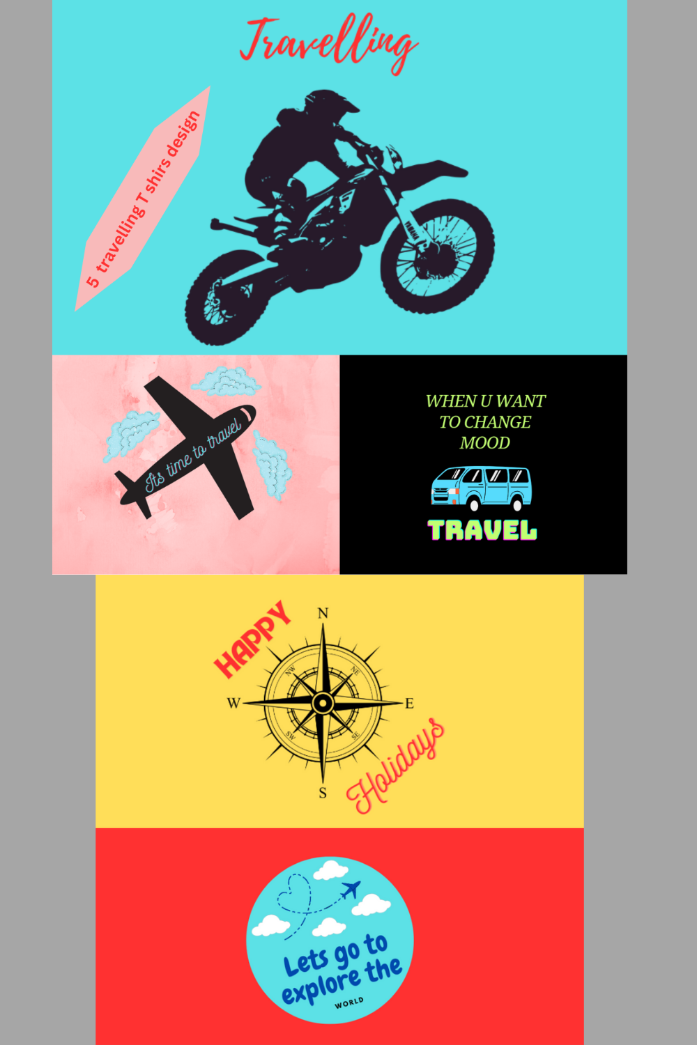 5 travelling design T shirts pinterest preview image.