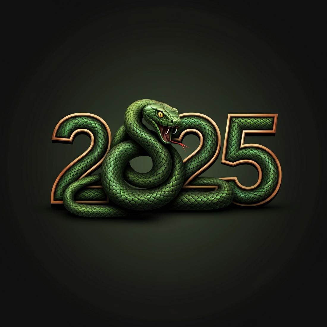 "2025 Green Snake Wrapped Around Bold Numbers" preview image.