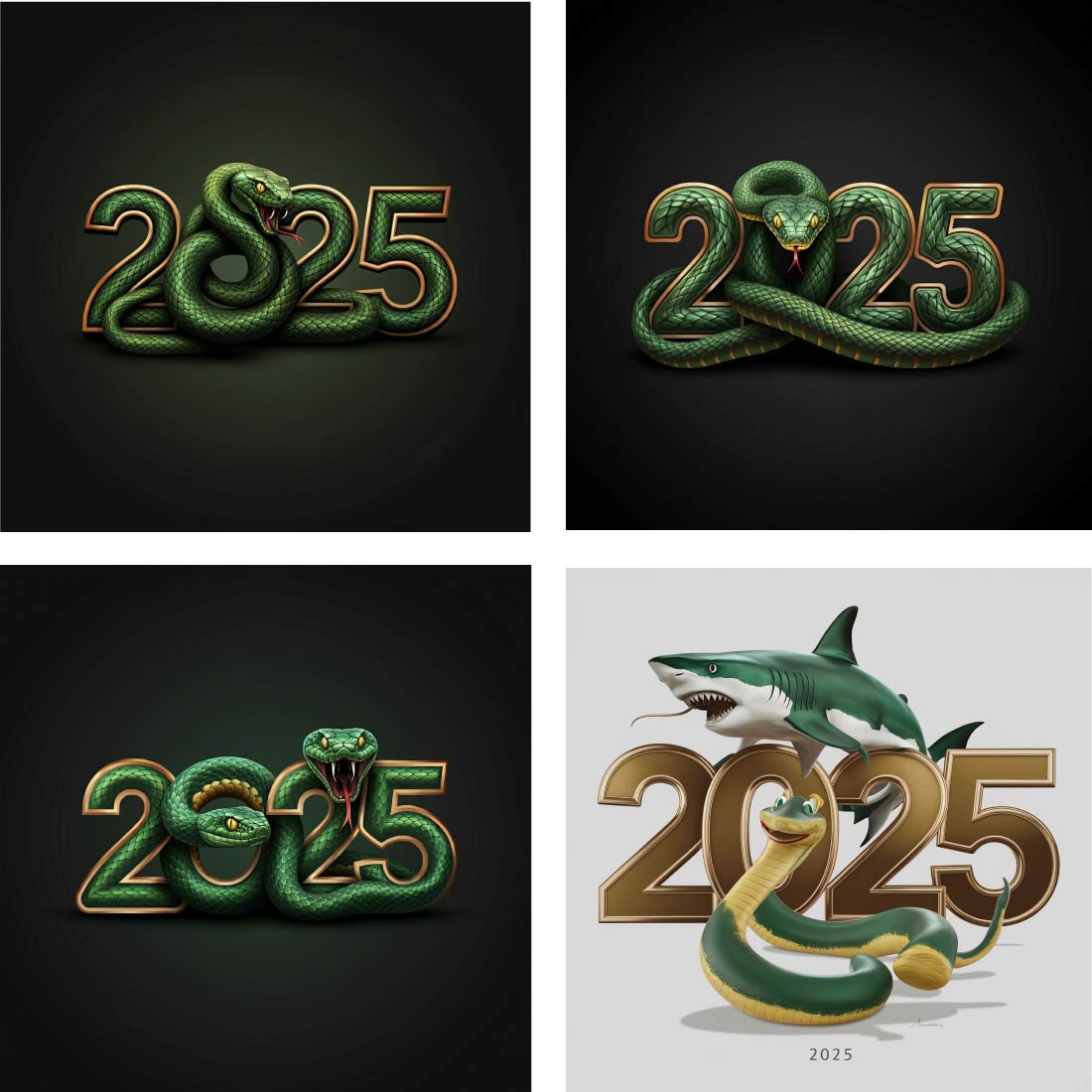 "2025 Green Snake Wrapped Around Bold Numbers" cover image.