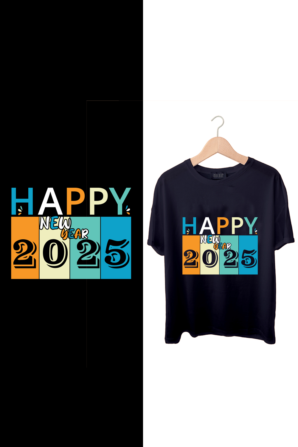 Happy new year t shirt design pinterest preview image.