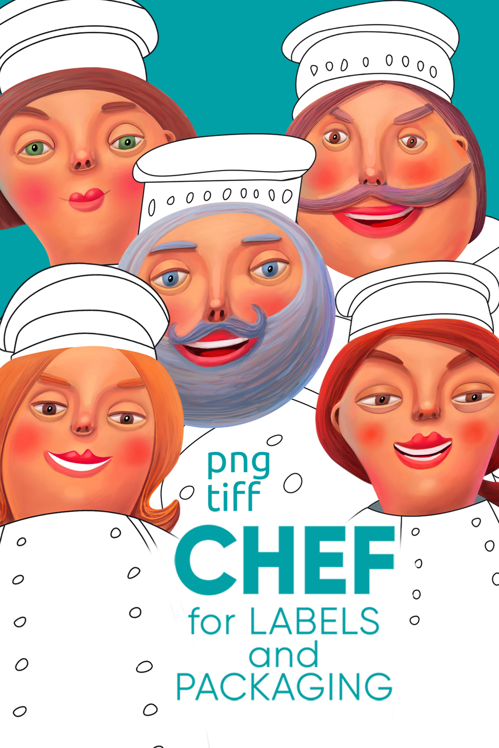 Chief cooks Сharacters pinterest preview image.