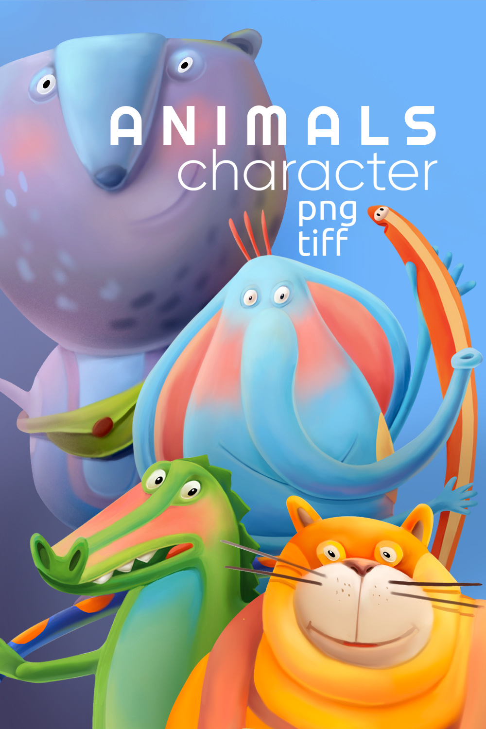 Animals character pinterest preview image.