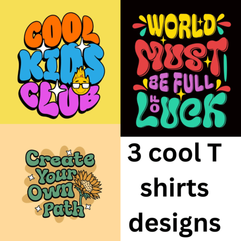 3 cool T-shirt designs cover image.