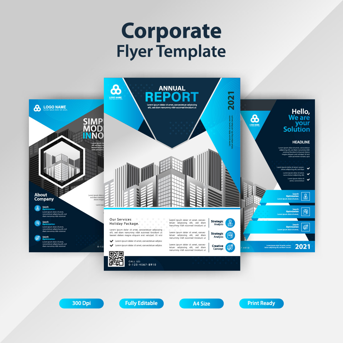 3 Corporate Flyer Design Template - Only $7 cover image.