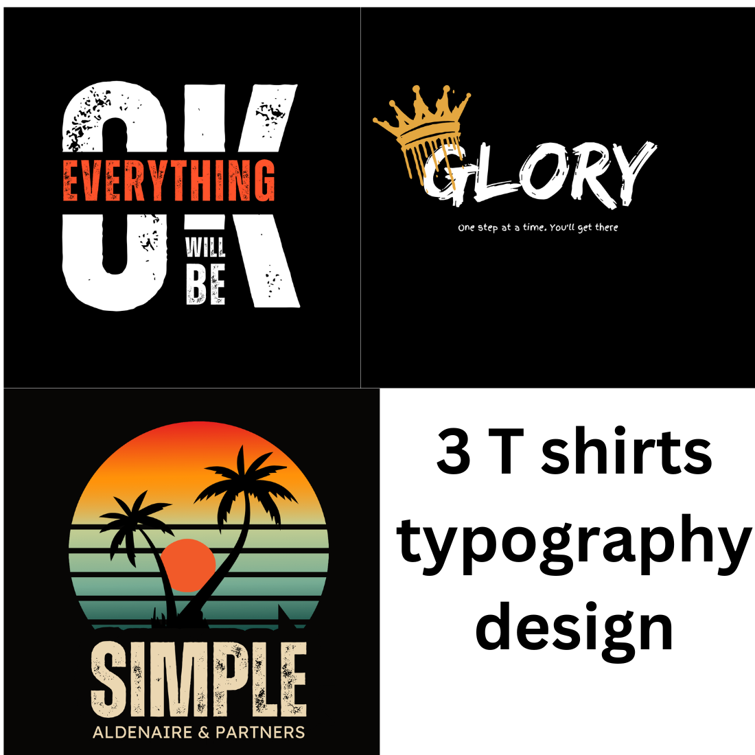 Typography T SHIRTS design preview image.