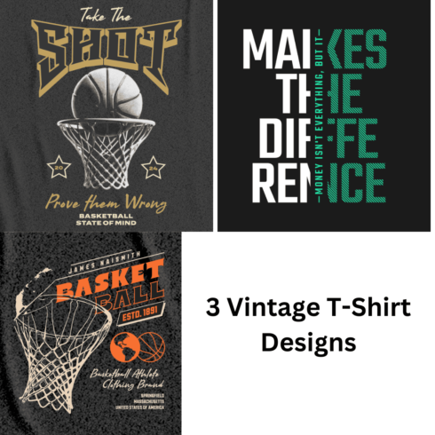 3 Cool Vintage T-Shirt Designs cover image.