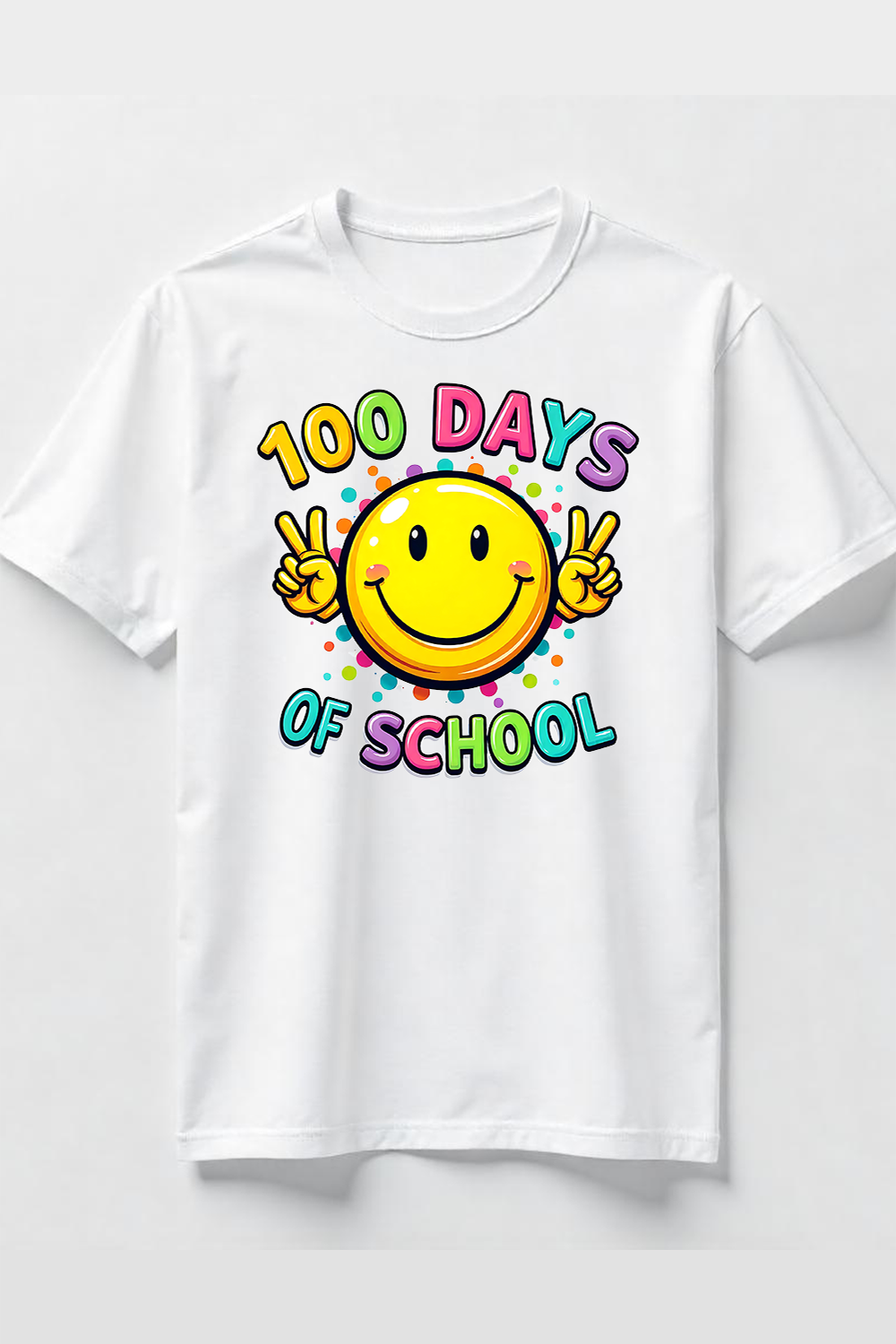 100 Days of School Smiley Face T-Shirt Design Bundle pinterest preview image.