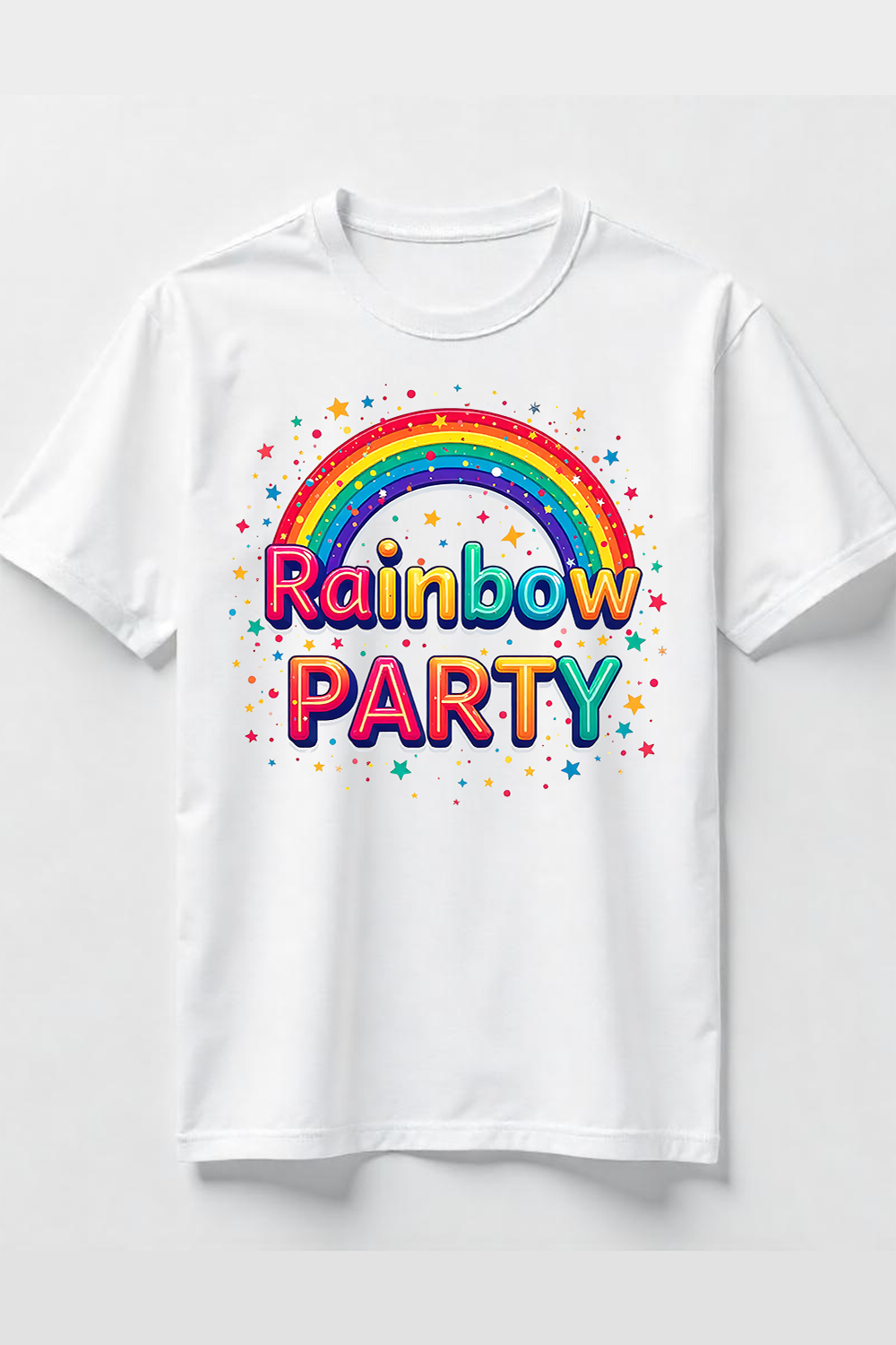 Watercolor Fun Rainbow Party T-Shirt Design Bundle pinterest preview image.