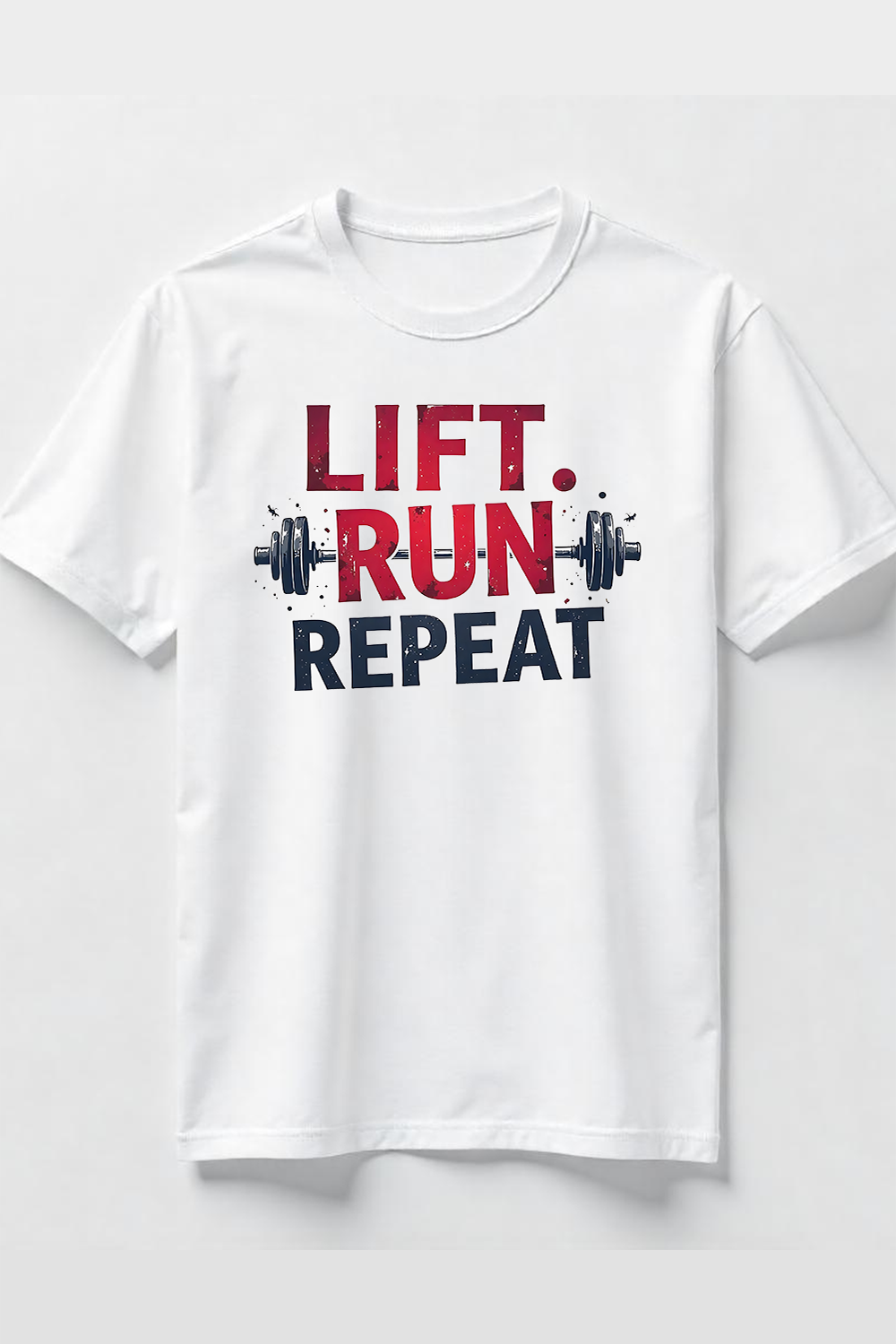 Watercolor Gym Motivation Quote with Barbell T-Shirt Design Bundle pinterest preview image.