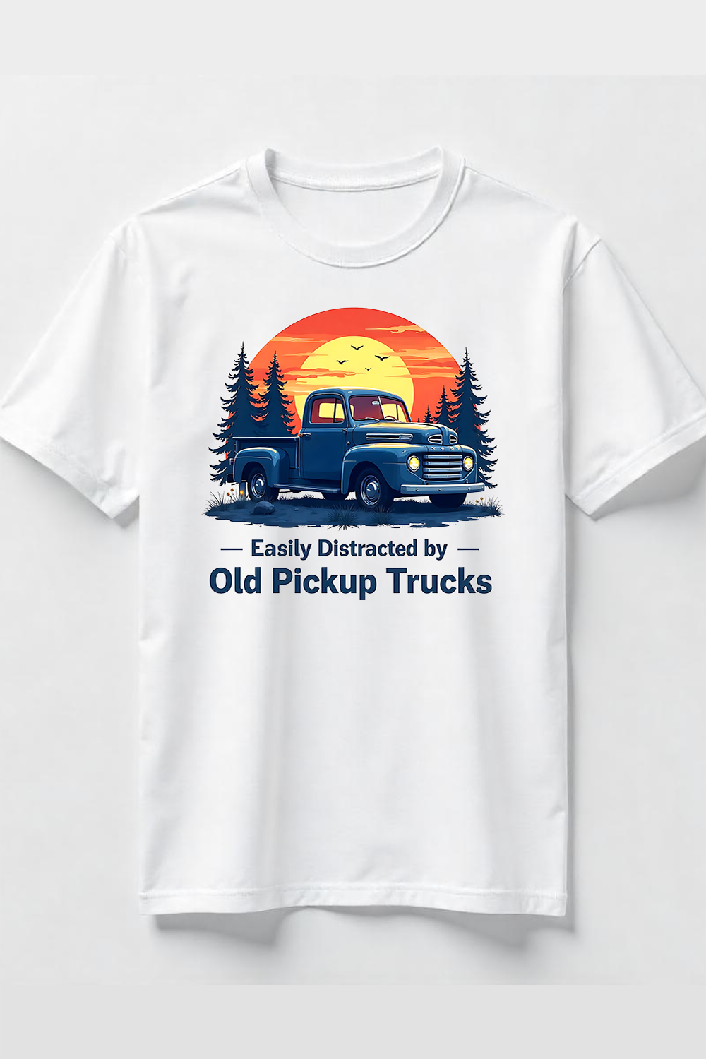 Retro Truck with Forest T-Shirt Design Bundle pinterest preview image.