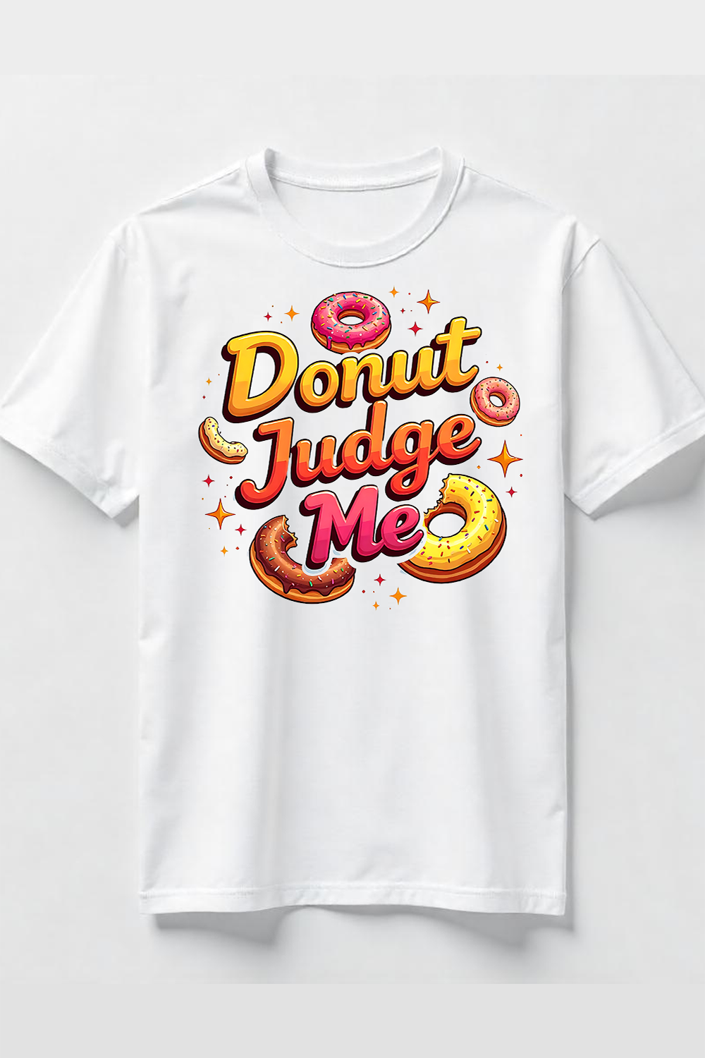 Cute Donut Text T-Shirt Design Bundle pinterest preview image.