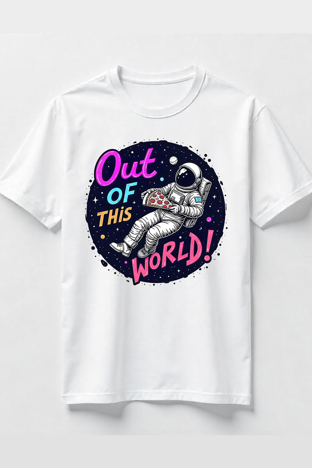 Watercolor Neon Text Effect with Stars T-Shirt Design Bundle pinterest preview image.