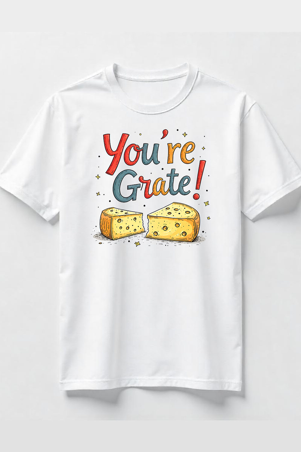 Watercolor You're Grate, Cheese! T-Shirt Design Bundle pinterest preview image.