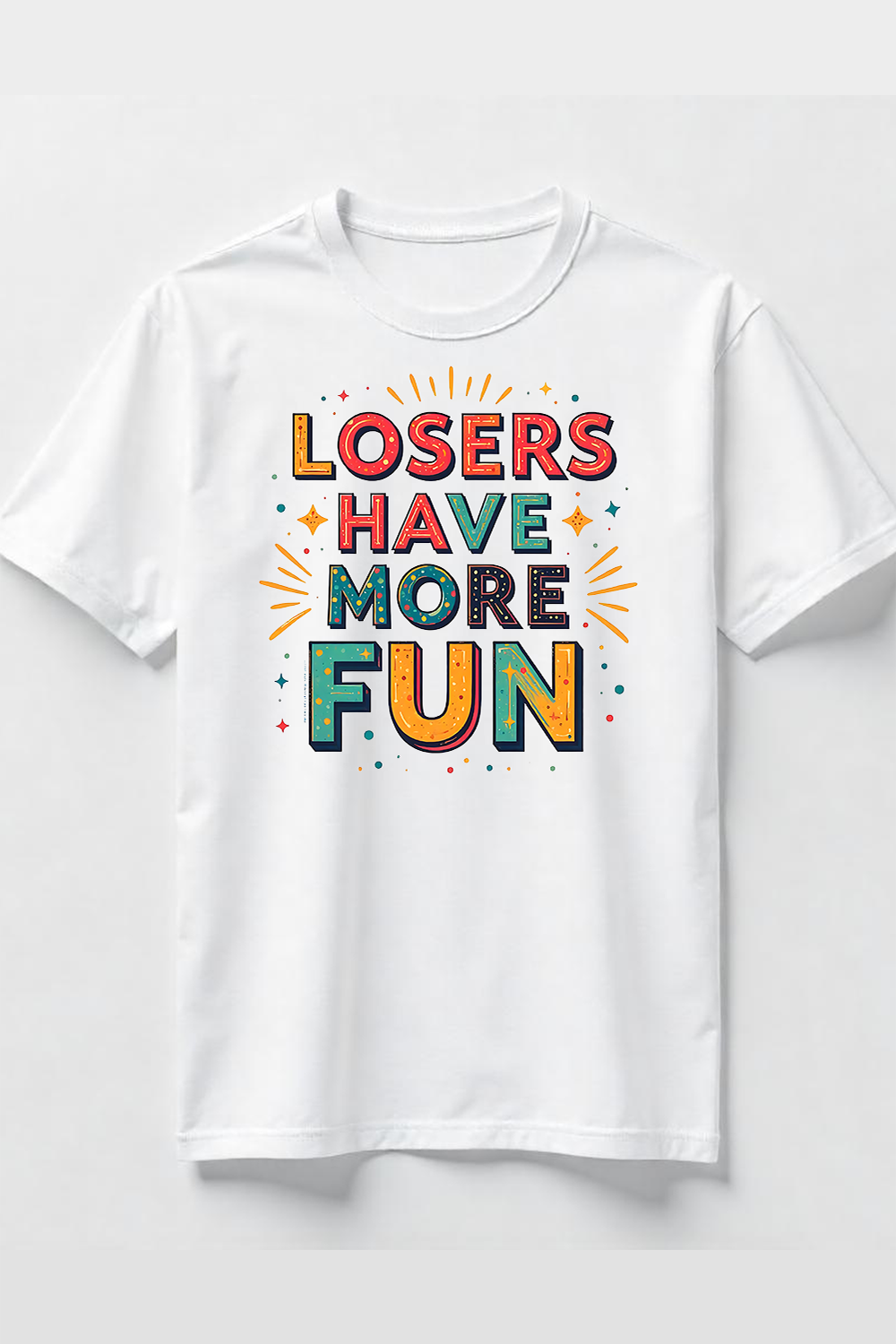 Watercolor Losers Have More Fun! T-Shirt Design Bundle pinterest preview image.