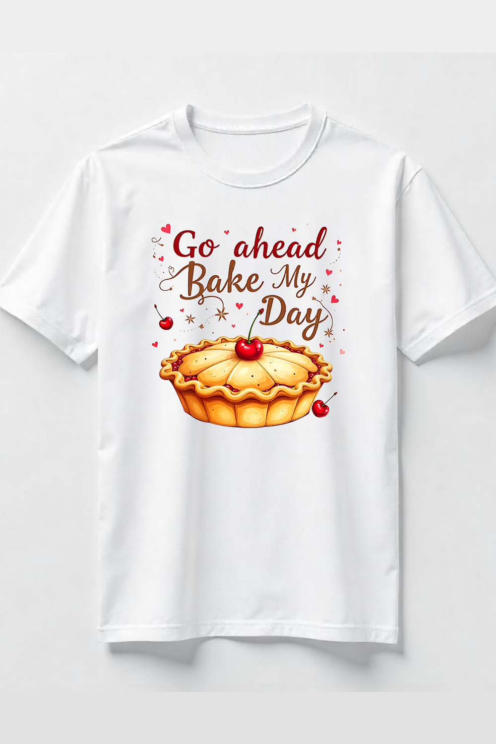 Watercolor Go Ahead Bake My Day Pie T-Shirt Design Bundle pinterest preview image.