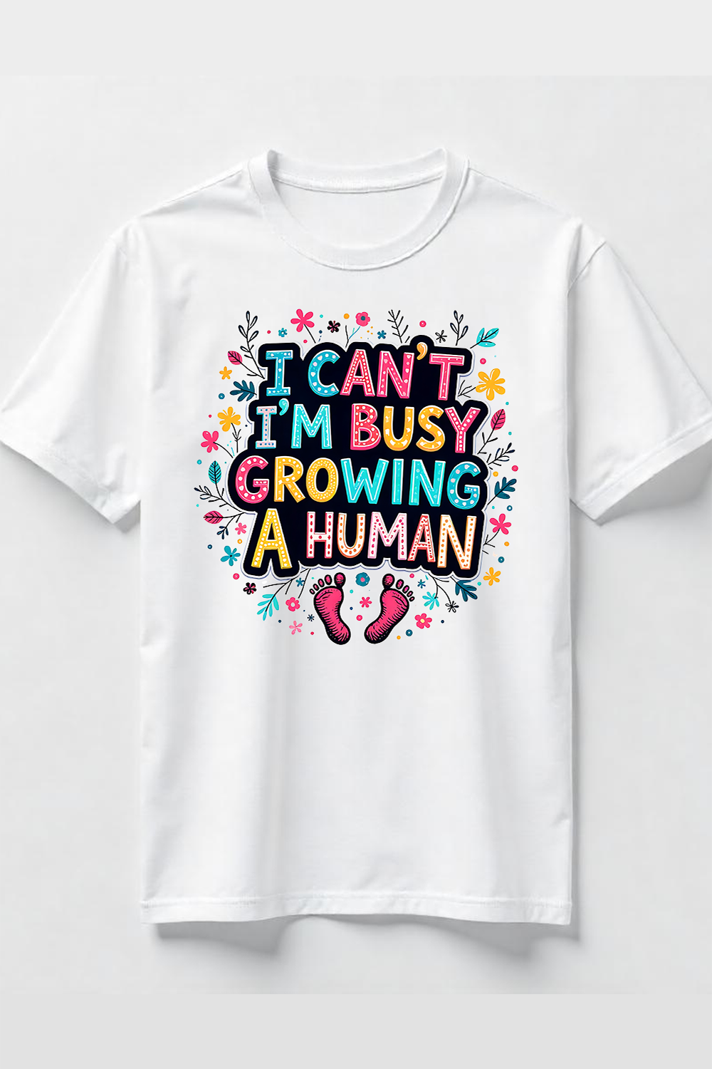 I Cant Im Busy Growing a Human T-Shirt Design Bundle pinterest preview image.