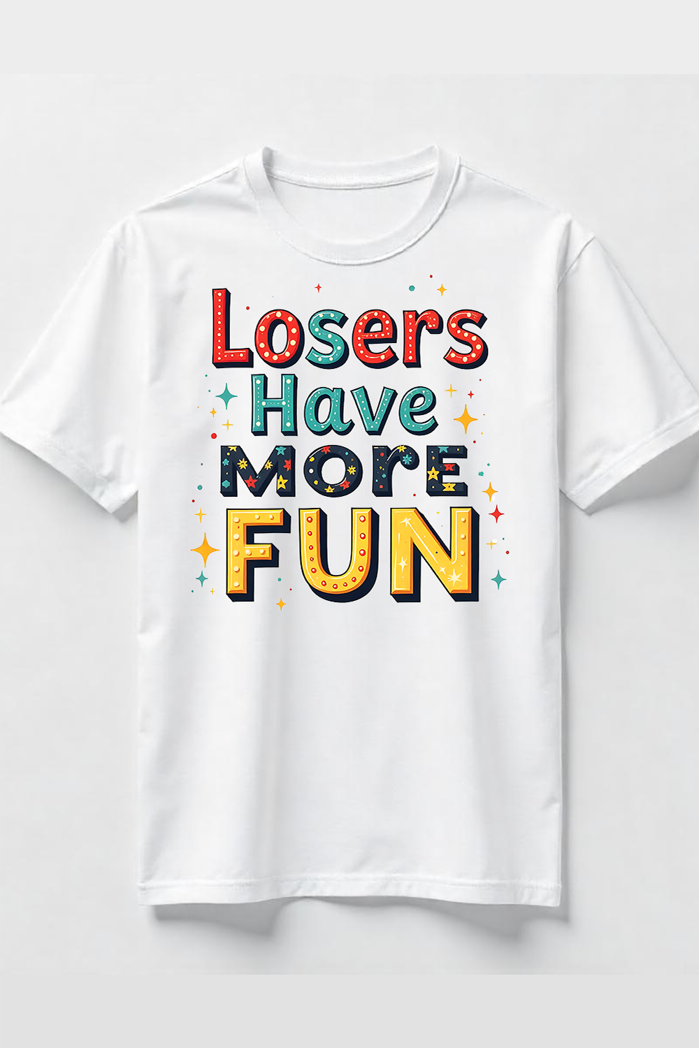 Watercolor Motivational Loser Quote T-Shirt Design Bundle pinterest preview image.