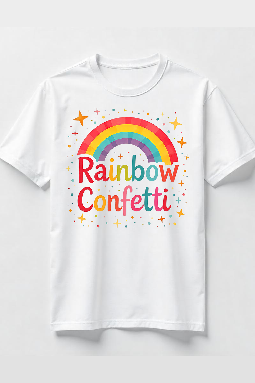 Colorful Rainbow Party Text T-Shirt Design Bundle pinterest preview image.