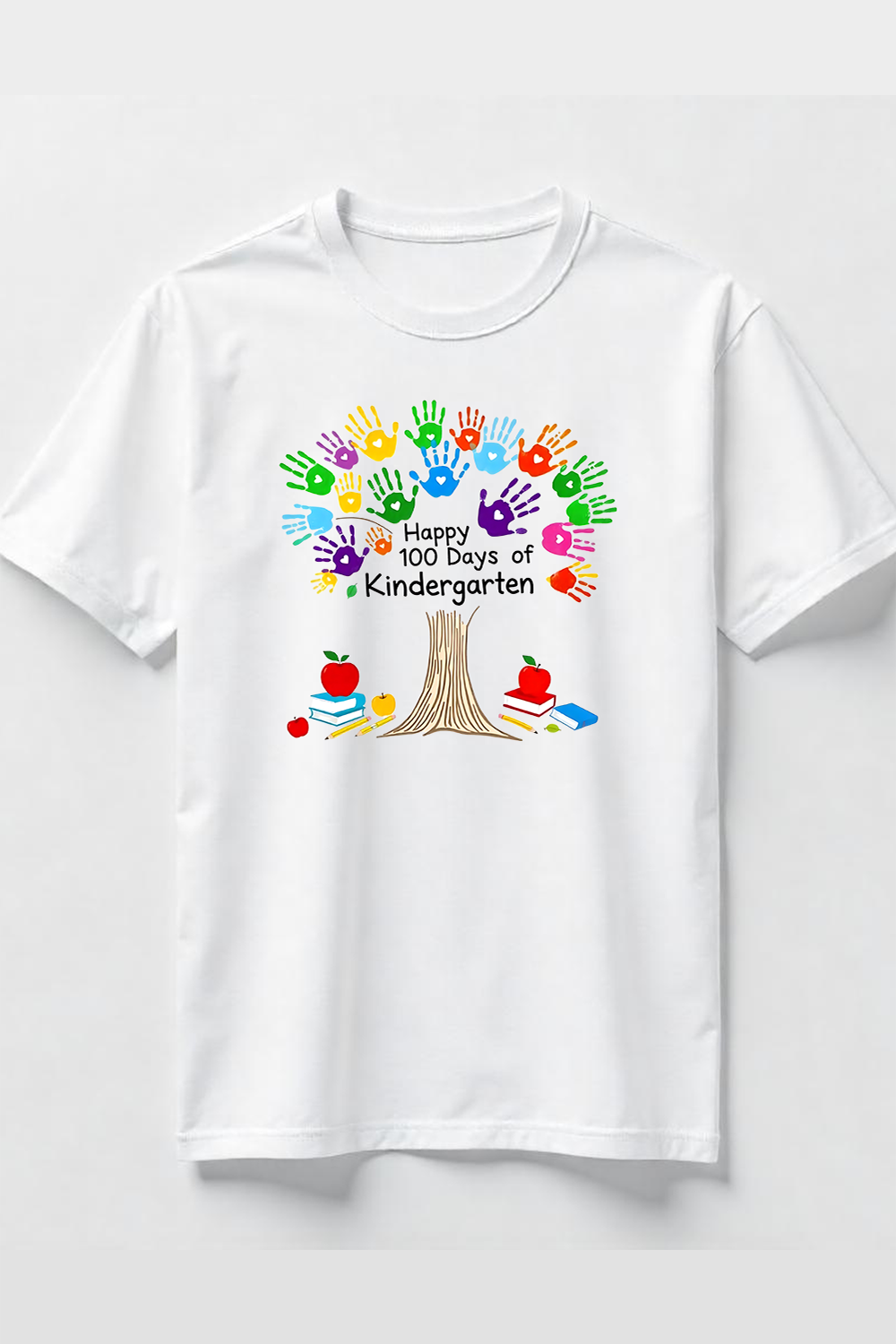 Watercolor 100 Days of Kindergarten T-Shirt Design Bundle pinterest preview image.