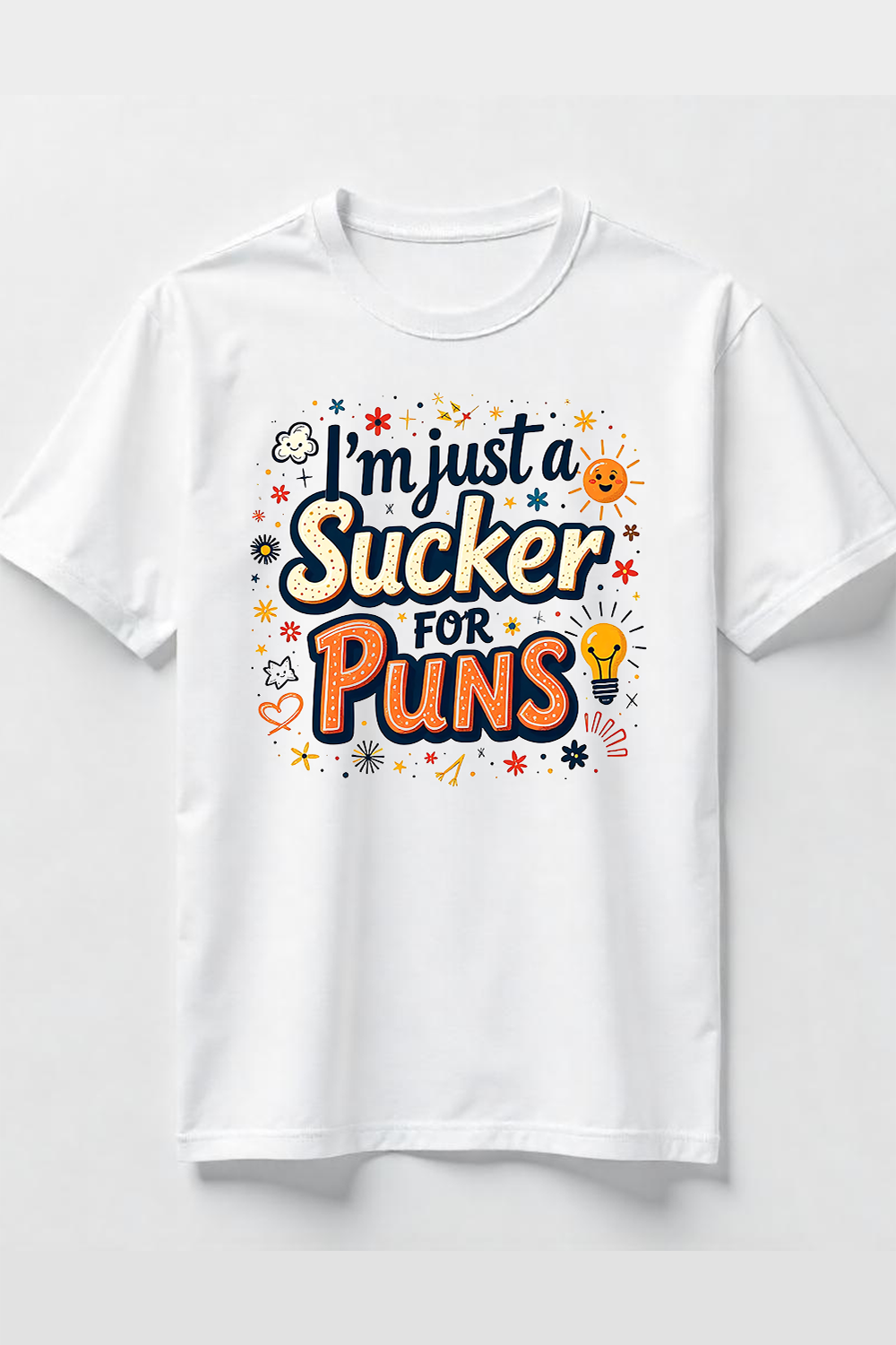 Watercolor I'm Just a Sucker for Puns T-Shirt Design Bundle pinterest preview image.