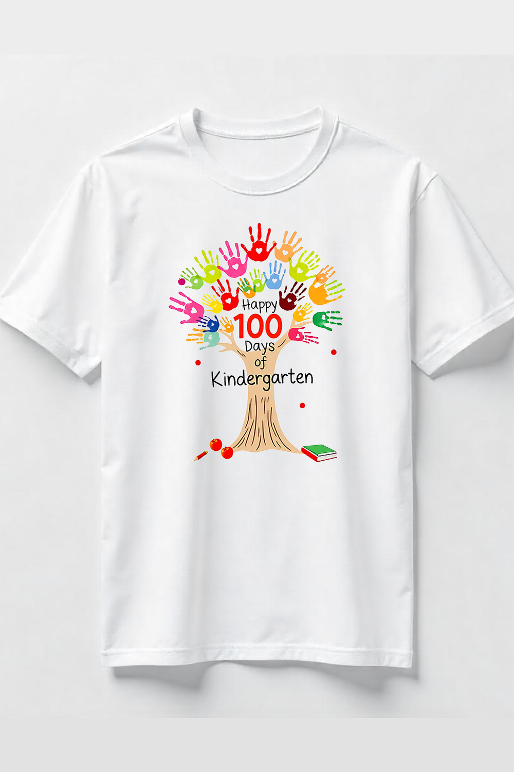 Watercolor Kindergarten 100 Days T-Shirt Design Bundle pinterest preview image.