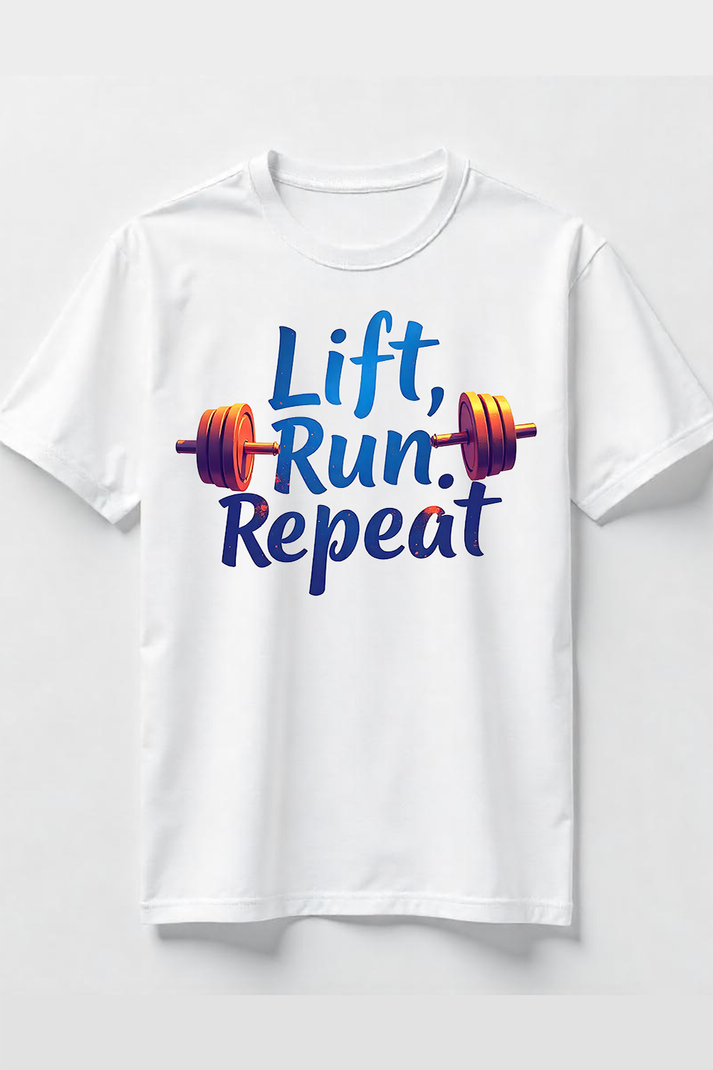 Lift Run Repeat Fitness T-Shirt Design Bundle pinterest preview image.