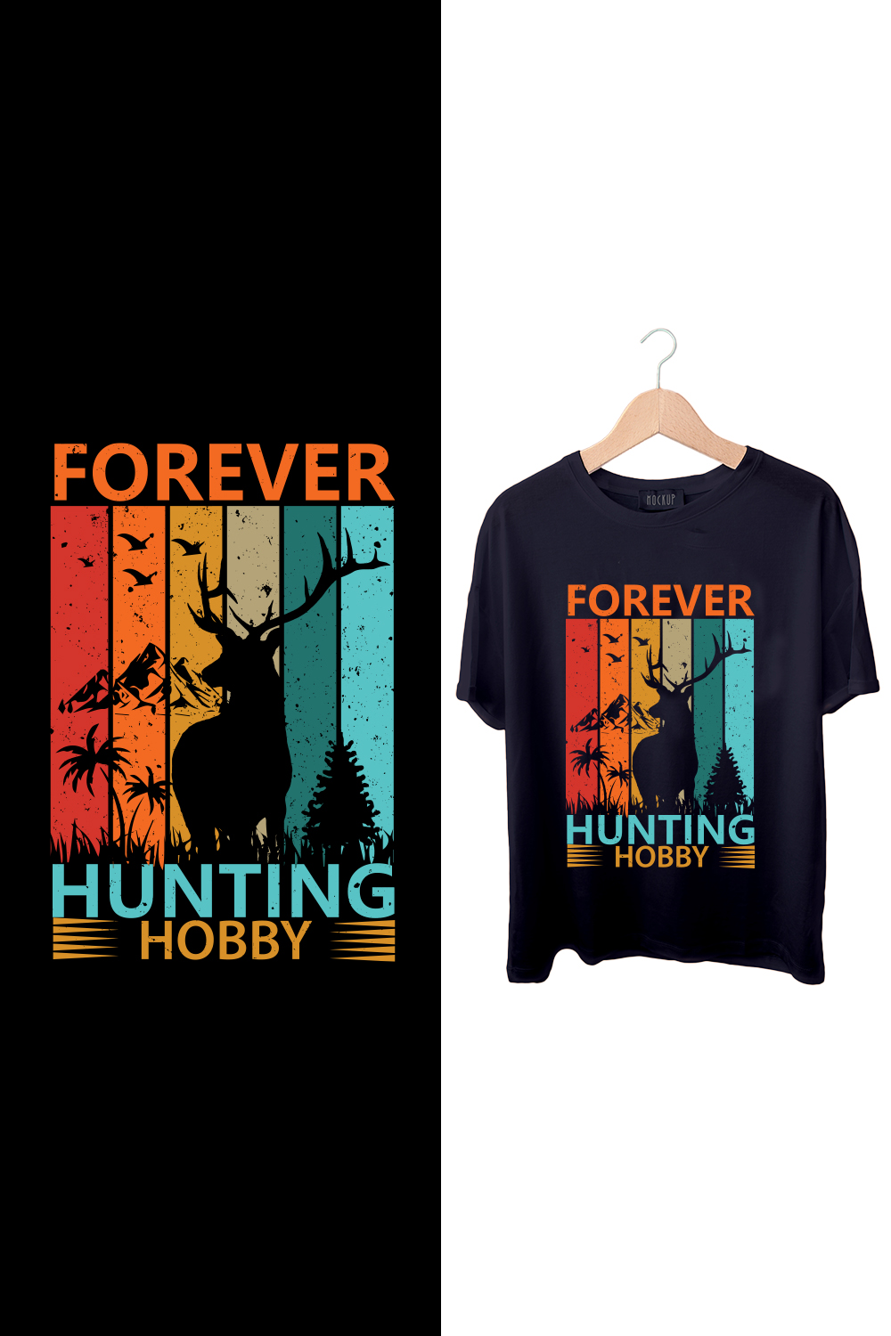 Hunting T-shirt Design pinterest preview image.