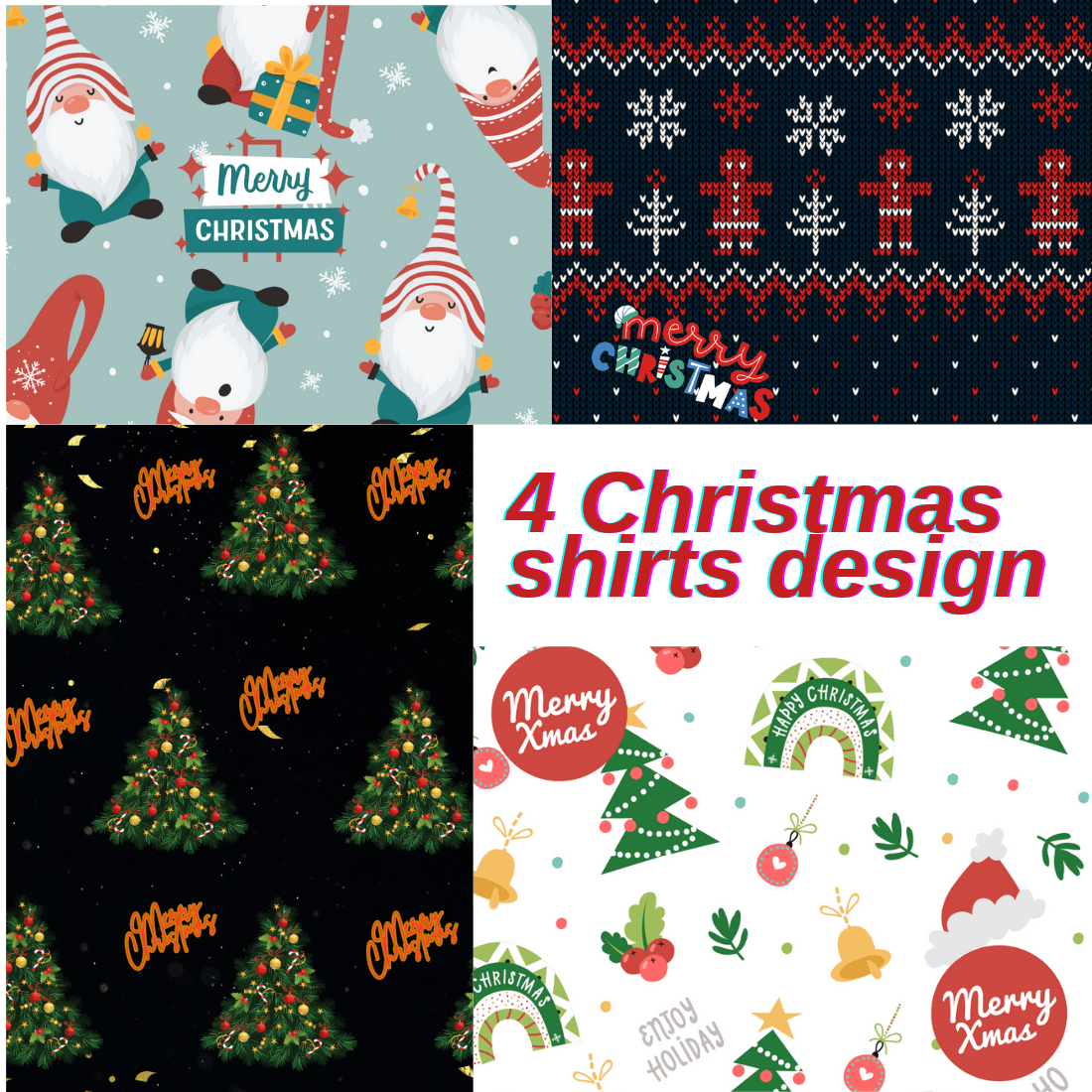 **"Merry & Bright Christmas Shirt – Festive Holiday Design"** preview image.