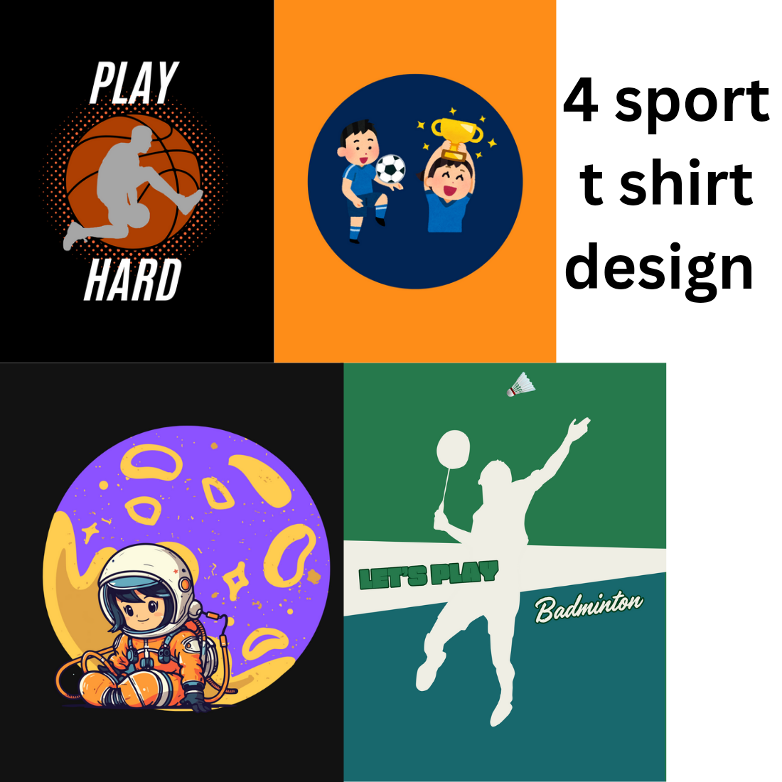 4 sport t shirt design preview image.